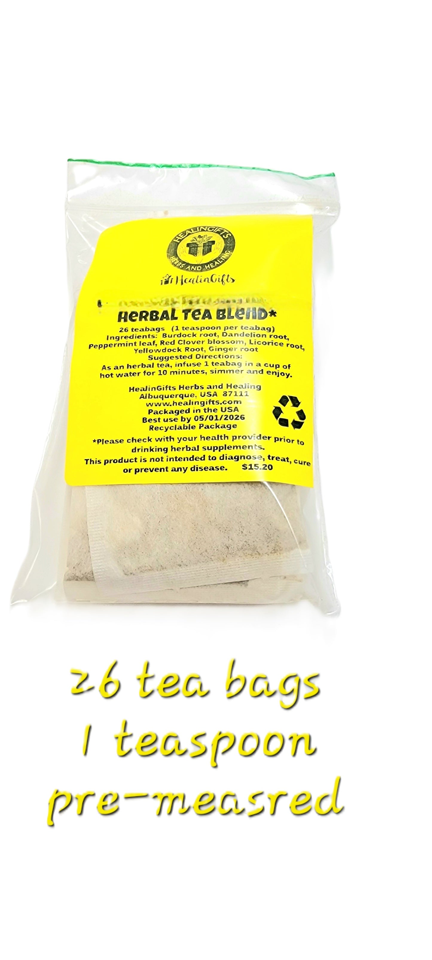 Men's Vitalitea  Herbal Power  blend 26 tea bags