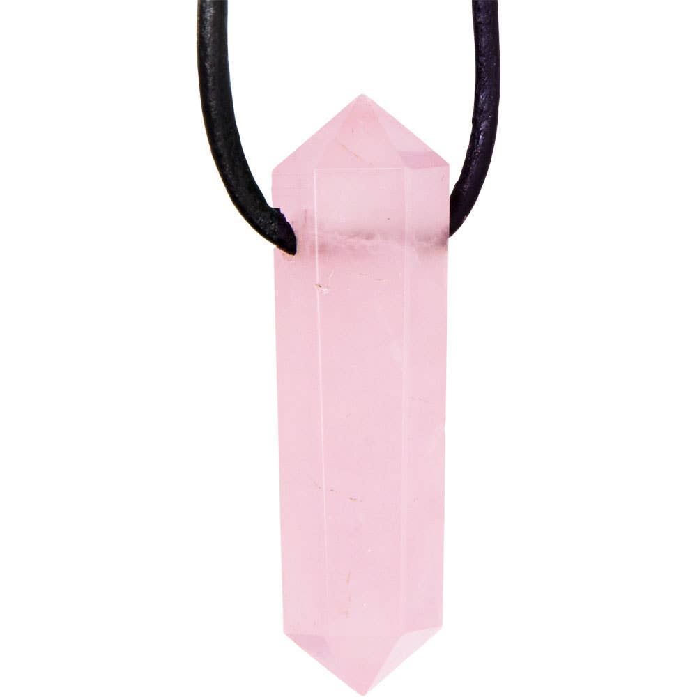 Double Terminated Point Necklace - Rose Quartz (Each)