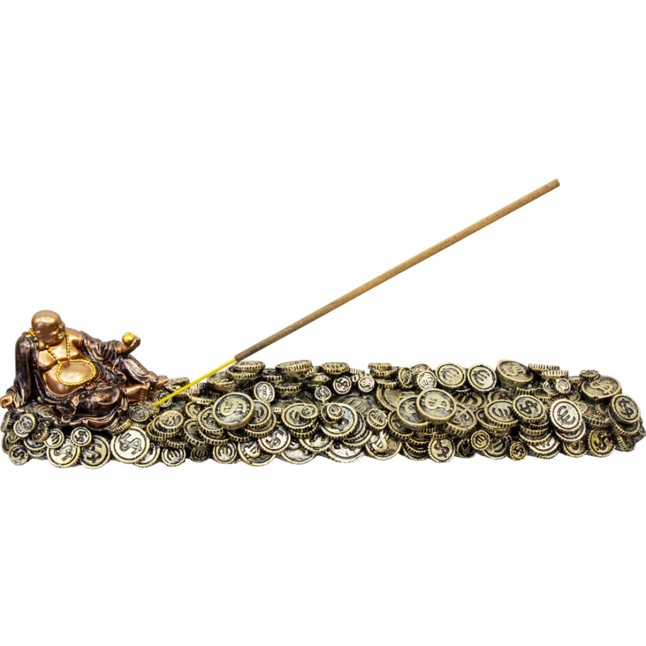 Polyresin Incense Holder - Prosperity Buddha