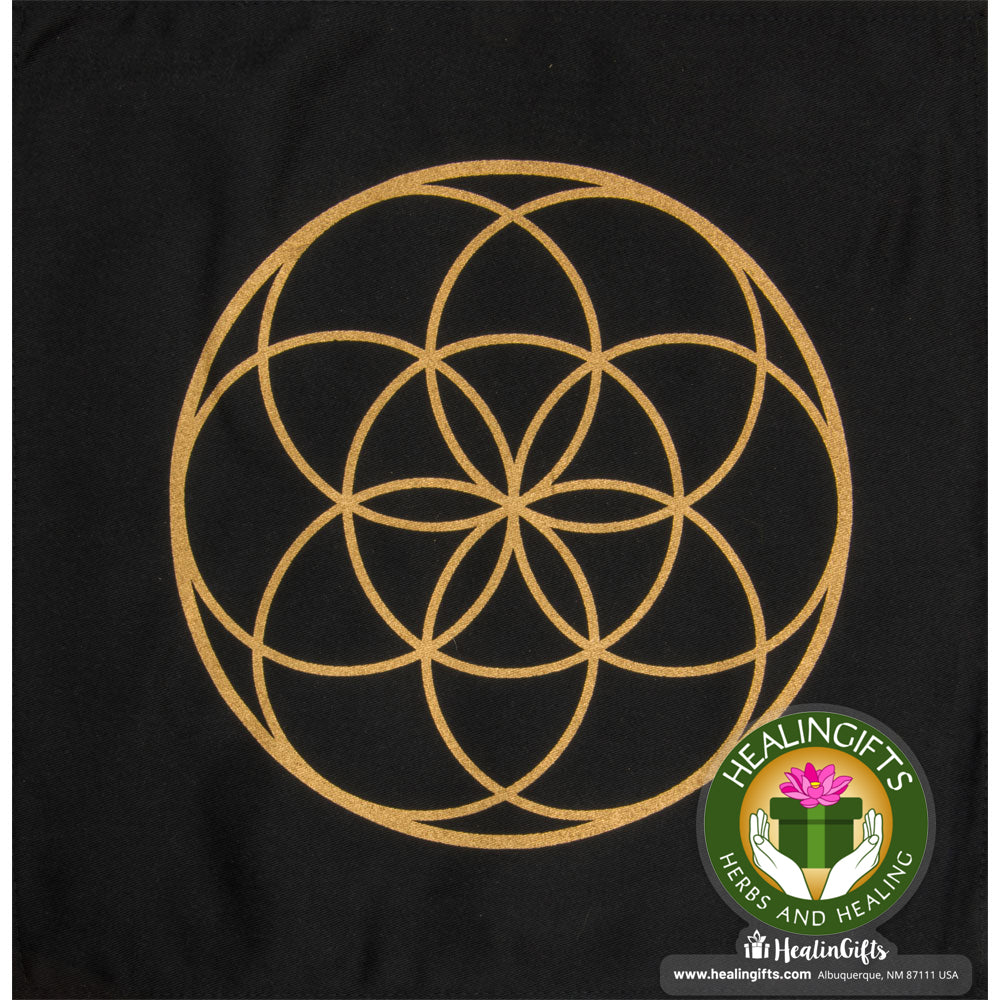Printed Cotton Crystal Grid - Seed of Life
