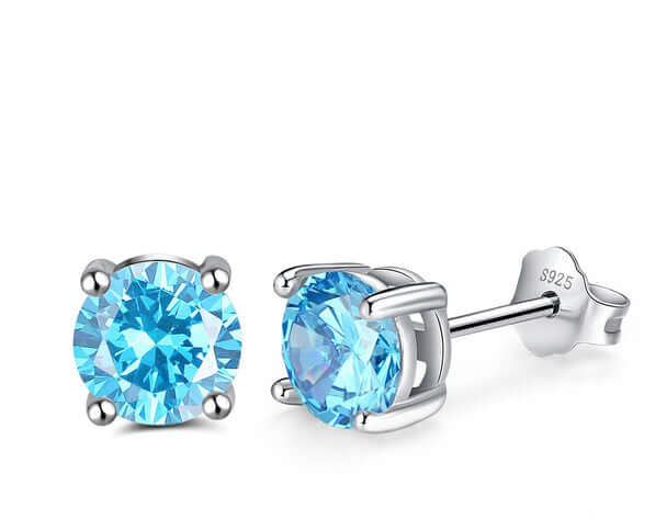Aretes con circonita cúbica de 5 mm - Plata - Energize Ear's Microsystem