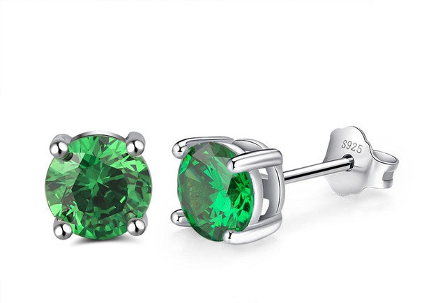 Aretes con circonita cúbica de 5 mm - Plata - Energize Ear's Microsystem
