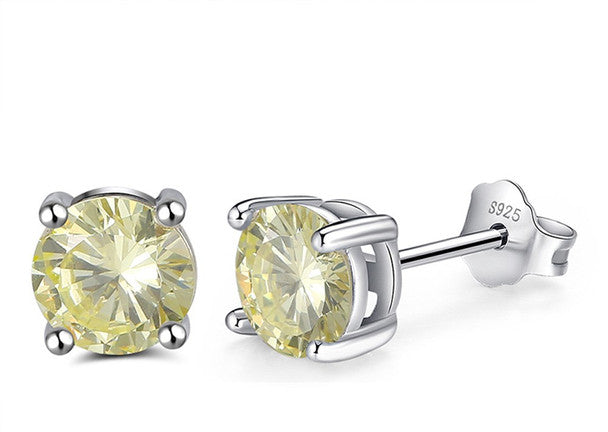 Aretes con circonita cúbica de 5 mm - Plata - Energize Ear's Microsystem
