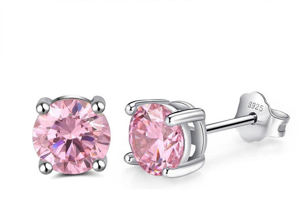 Aretes con circonita cúbica de 5 mm - Plata - Energize Ear's Microsystem