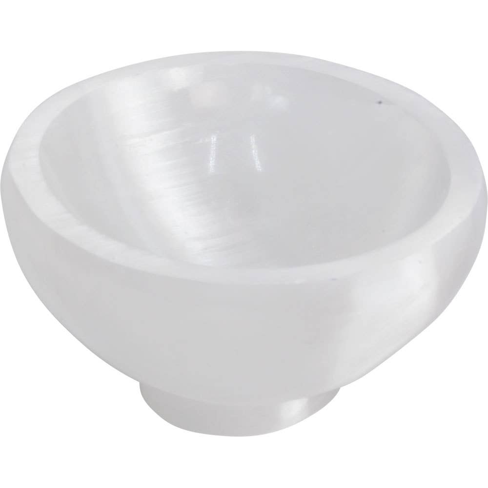 Selenite Offering Bowl Large - Round w/ Base (Each)