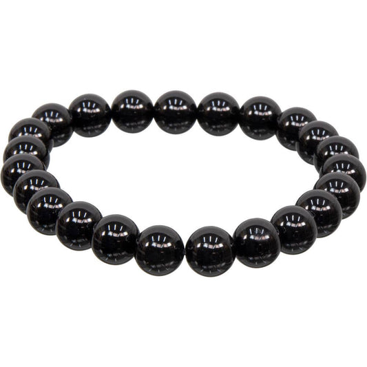 Elastic Bracelet 8mm Round Beads - Black Onyx (Each)