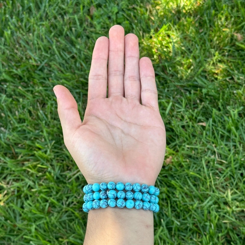 Turquoise Crystal Bracelet - 8mm