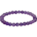 Elastic Bracelet 6-8mm Round Beads - Amethyst (Each)