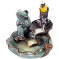 Ceramic Backflow Incense Burner - Frog Sitting on Lotus Leaf