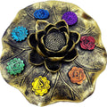 Polyresin Incense Holder - Lotus Flower w/ 7 Chakras (Each)