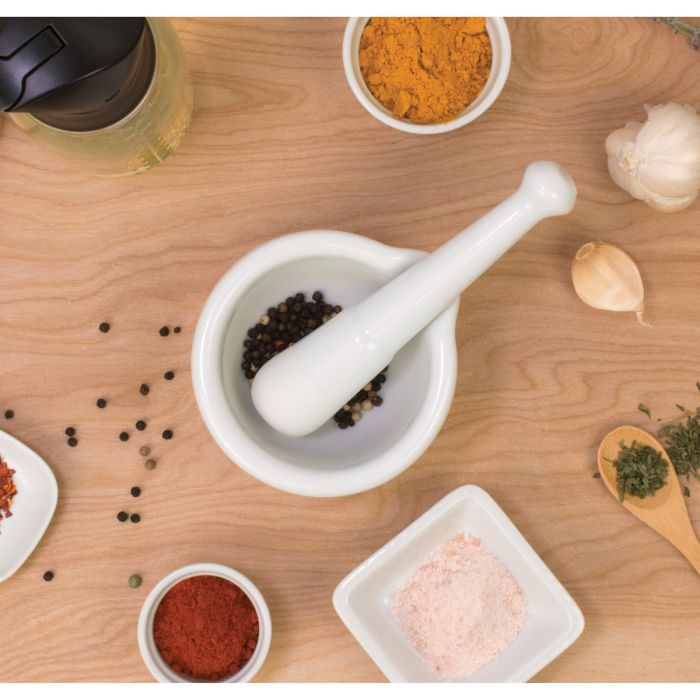 Kitchen Mortar and Pestle with Pour Spout
