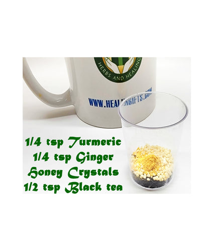 Black Tea with Turmeric and Ginger Honey crystals 15tea bags per box gift ready