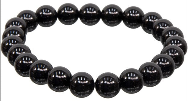 Black Onyx 8 mm round  bead bracelet