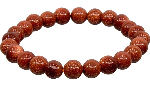 Gold sandstone  8 mm round  bead bracelet