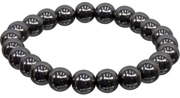 Hematite 8 mm round  bead bracelet