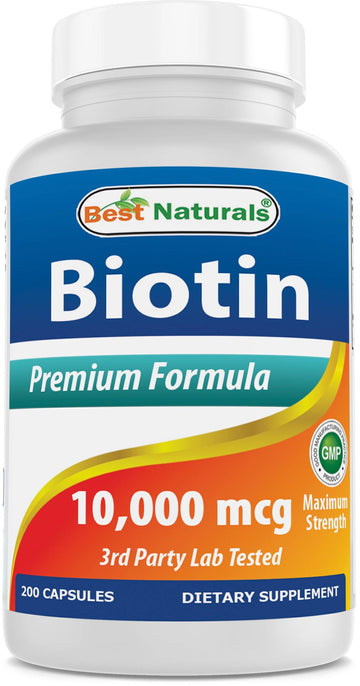 Biotin 10000 mcg 200 capsules by Best Naturals