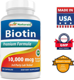 Biotin 10000 mcg 200 capsules by Best Naturals