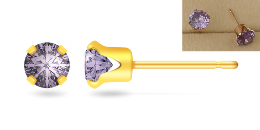 5mm CZ Stud Tachyon Earrings - Gold Filled  (Online ordering)