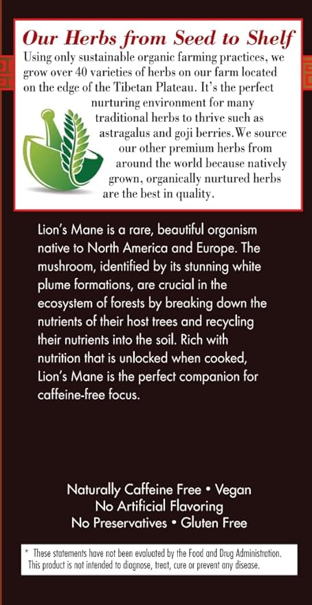 Lion's Mane Mushroom tea bags