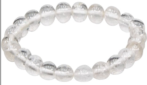 Clear Crystal Natural 8 mm round  bead bracelet