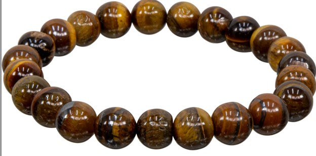Yellow Tiger Eye 8 mm round  bead bracelet