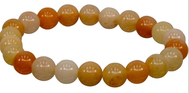 Yellow Jade 8 mm round  bead bracelet