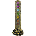 Polyresin Incense Holder - Lotus w/ 7 Chakras (Each)