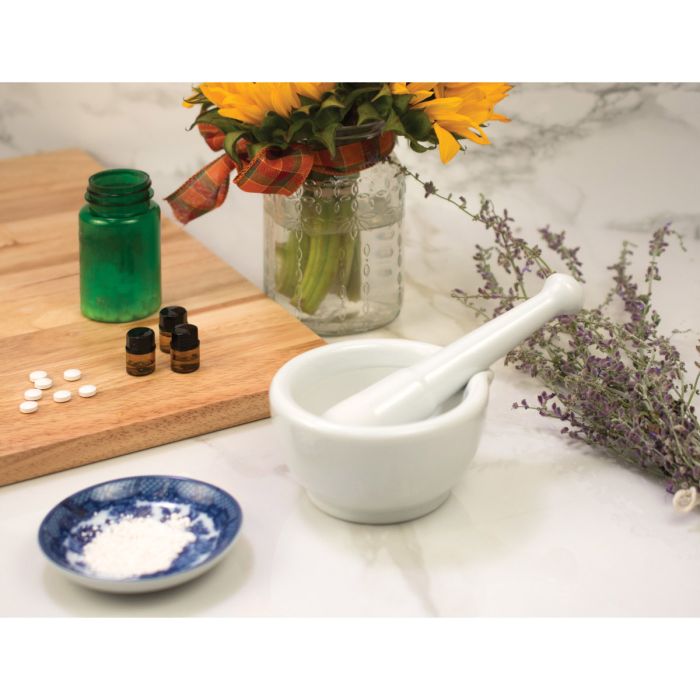 Kitchen Mortar and Pestle with Pour Spout