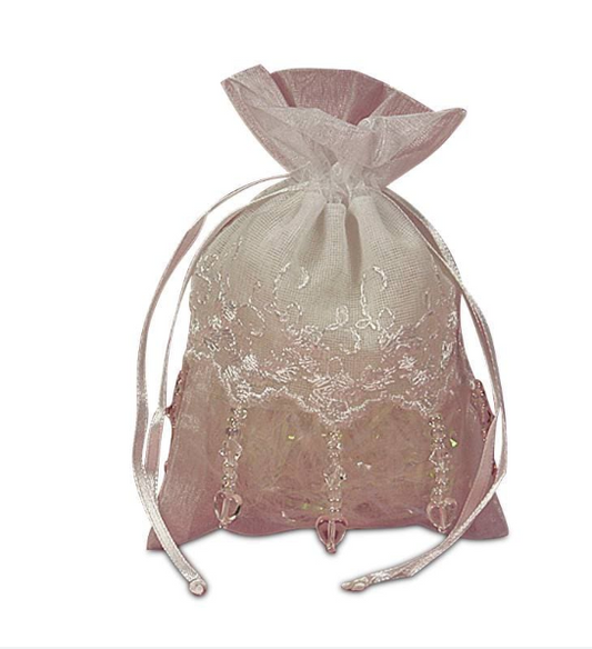 Lacy skirt Organza bags with beads