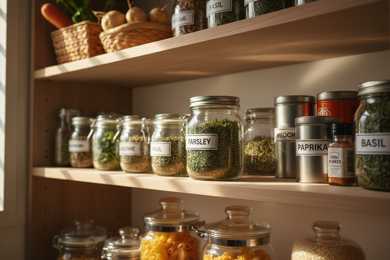 parsley flakes in the kitchen pantry 