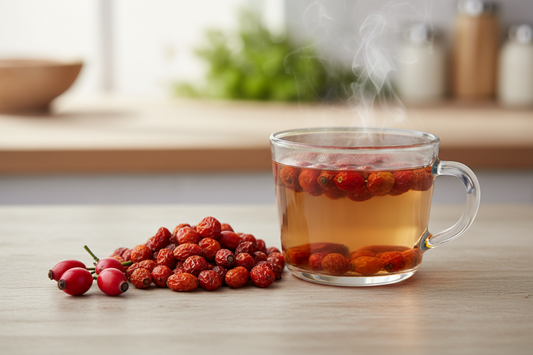 rosehips herb and show how to infuse in a cup