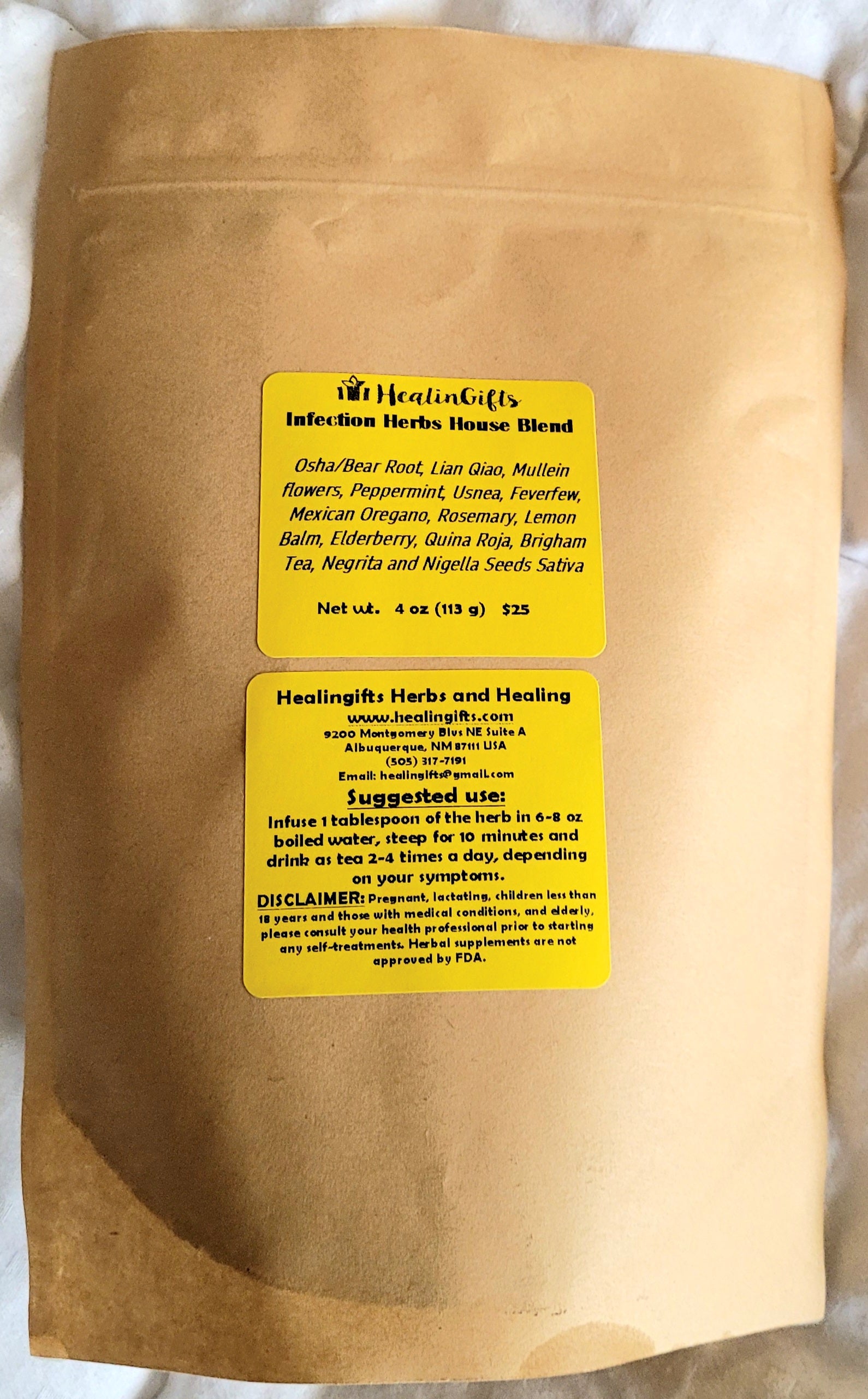 Healingifts Infection Fighting herbs House blend loose or 30 teabags