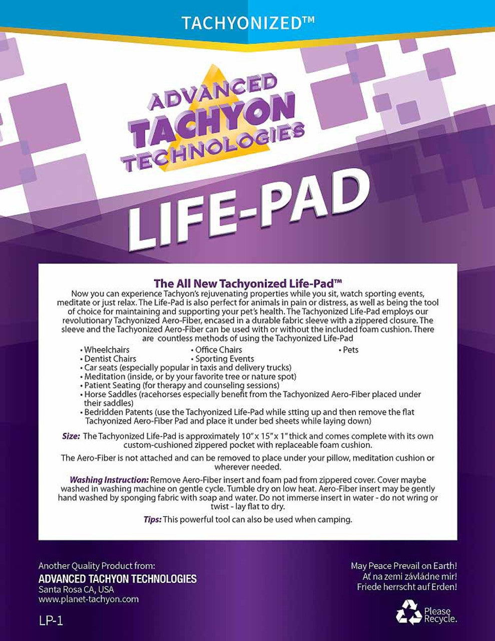 Tachyon Life-Pad  (Online ordering)