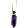 Gemstone Point Pendant Perfume Bottle Necklace