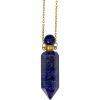 Gemstone Point Pendant Perfume Bottle Necklace