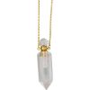 Gemstone Point Pendant Perfume Bottle Necklace