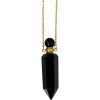 Gemstone Point Pendant Perfume Bottle Necklace