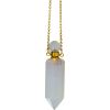 Gemstone Point Pendant Perfume Bottle Necklace