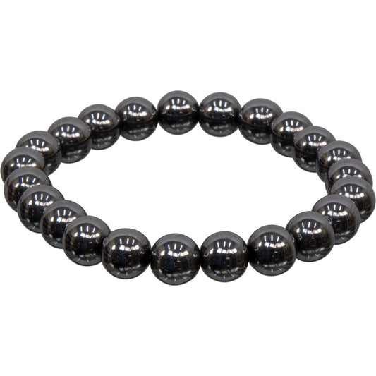 Healingifts Hematite  Elastic Bracelet 8mm Round Beads