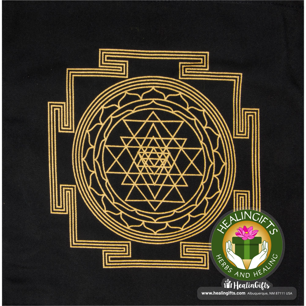 Printed Cotton Crystal Grid - Sri Yantra