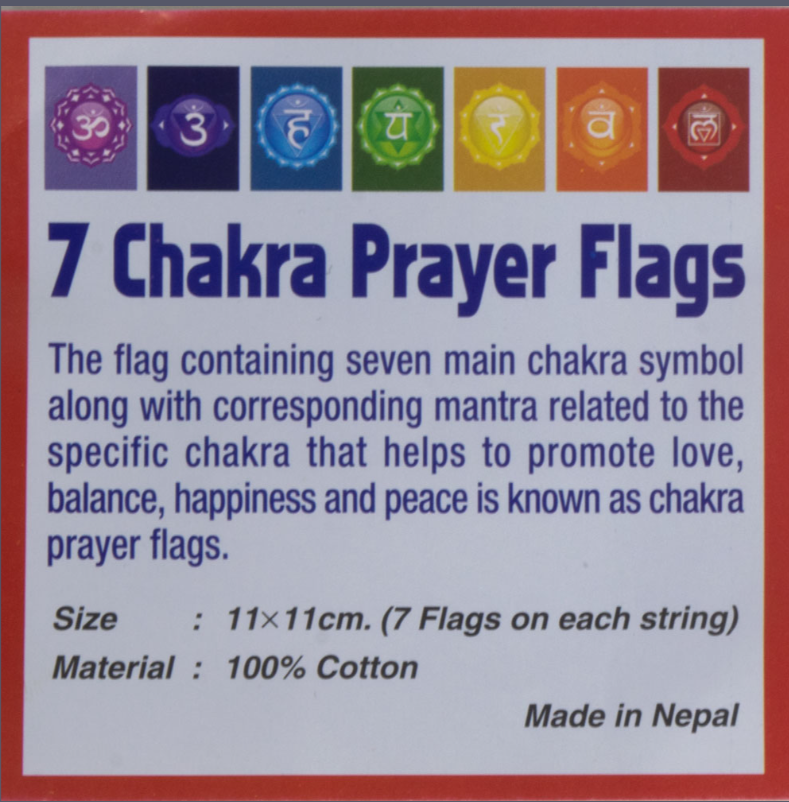 Tibetan Prayer Small Flags - 7 Chakras