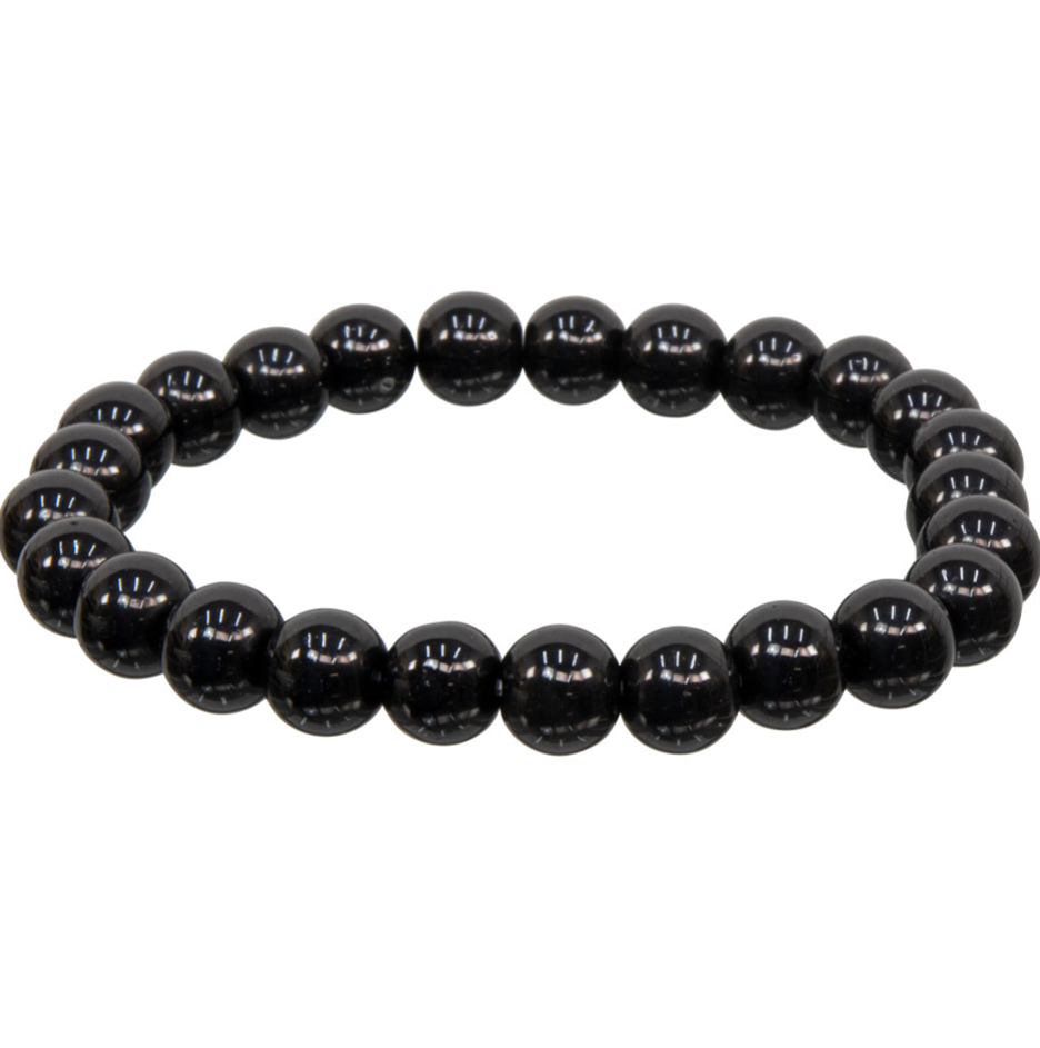 Black Obsidian 8 mm Round Beads Bracelet