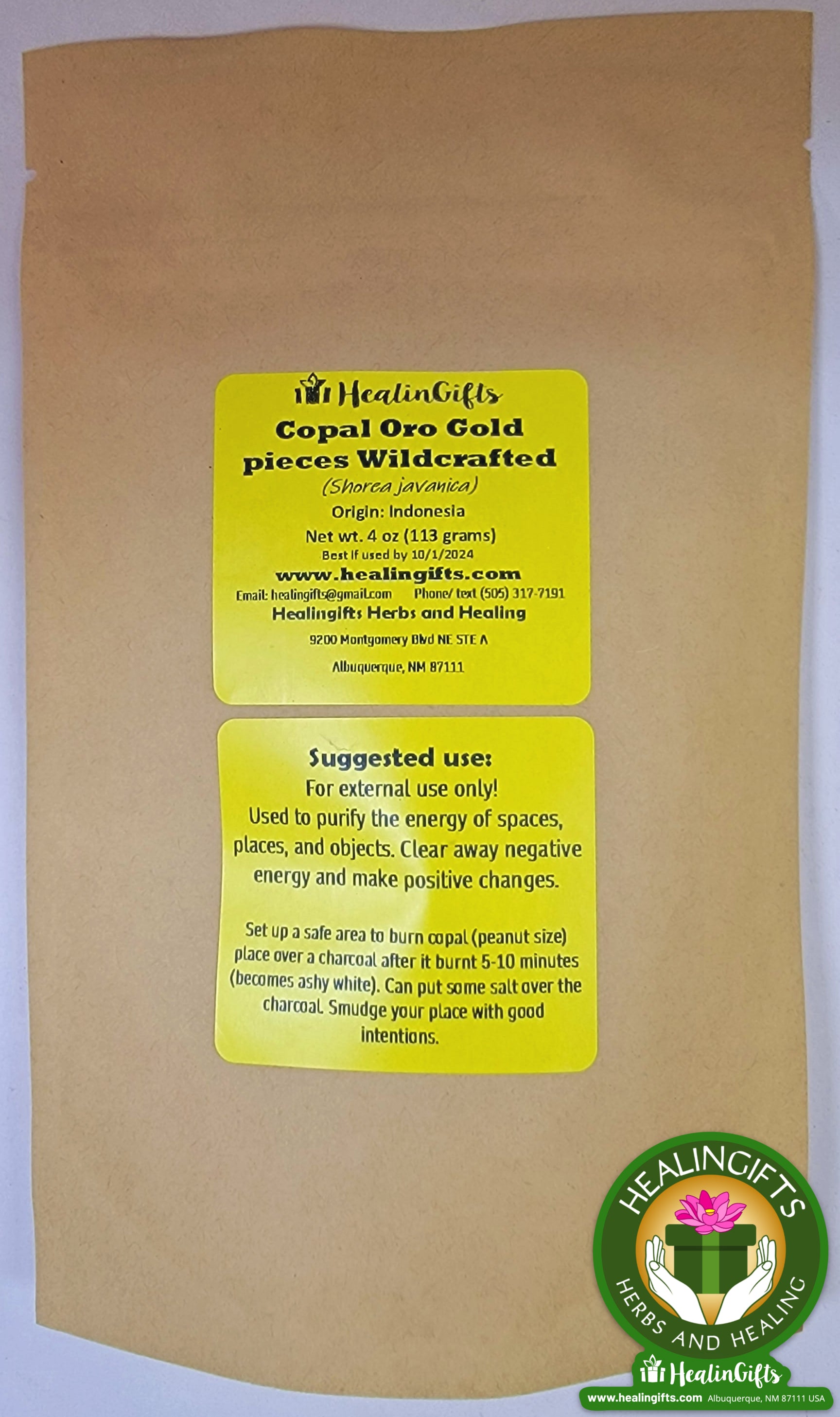 Piezas de Oro Copal Oro Wildcrafted
