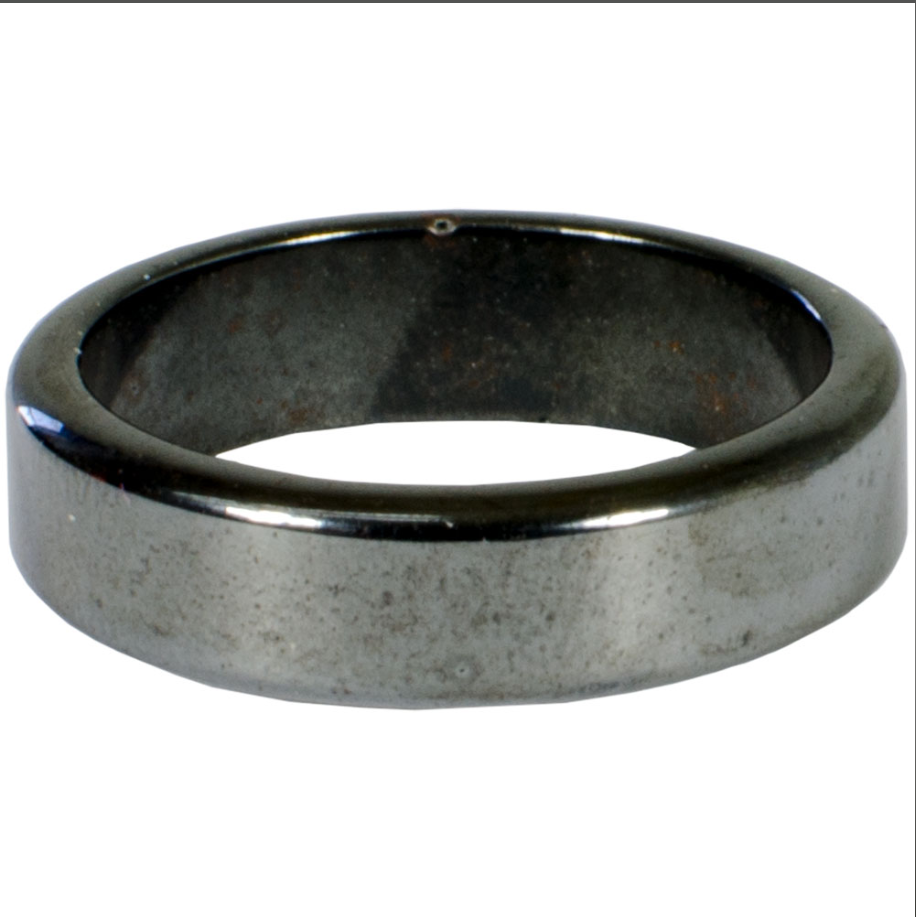 Anillo Hematita Banda Liso Magnético